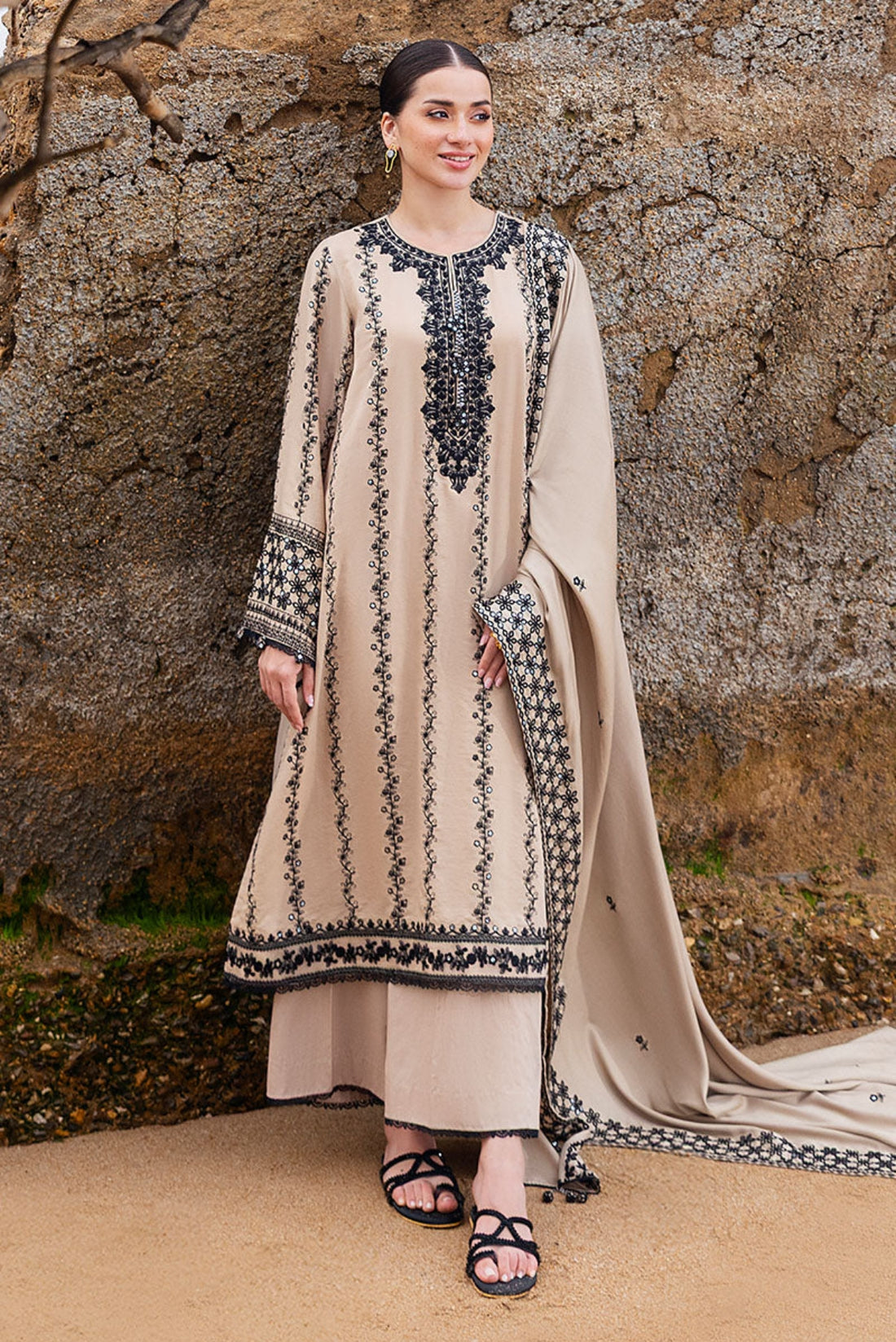 CROSS STITCH WOVEN GRACE-3PC COTTON SATIN READY TO WEAR