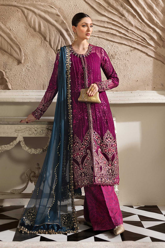 Maria B MPC-25-102 3 Piece Unstitched Embroidered Chiffon Suit