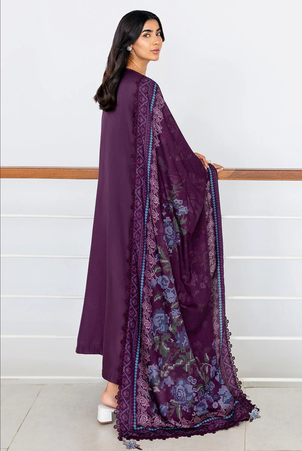 CROSS STITCH MYSTIC DUST-3PC COTTON SATIN READY TO WEAR