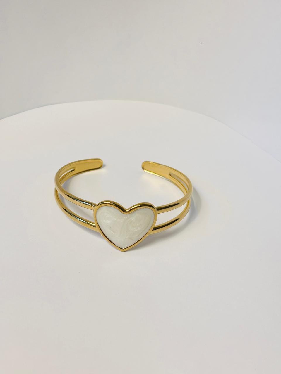 Enamel Heart Open-Cuff Bracelets