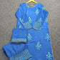 Amna Khurram Blue Zimal-nov#22 3pc Raw Silk Ready to wear
