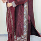 Amna Khurram Maroon Zimal-nov#25 3pc Raw Silk Ready to wear