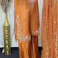 Amna Khurram Orange Zimal-nov#19 3pc Raw Silk Ready to wear