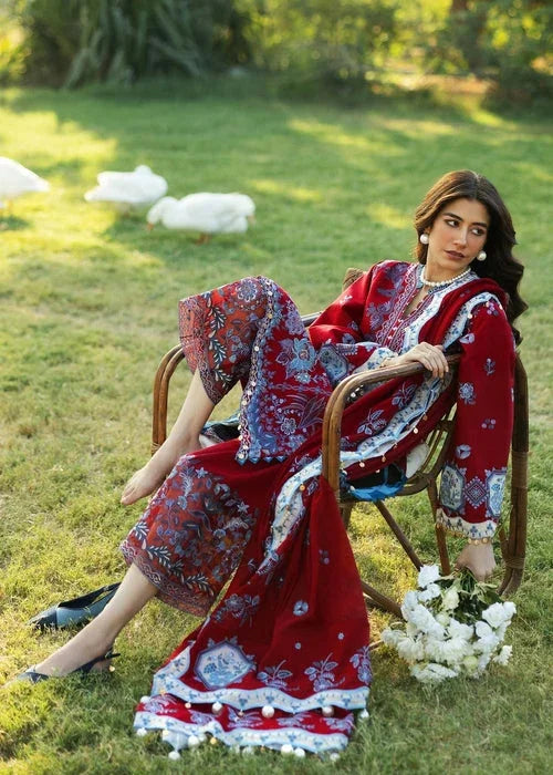 Sadaf Fawad Khan D08-A KOI Siraa Embroidered Lawn Unstitched 3Pc Suit