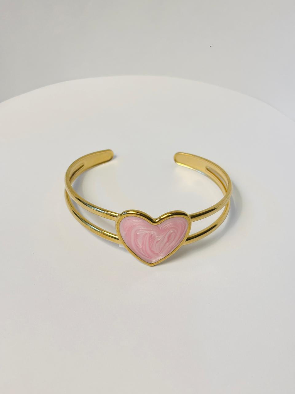 Enamel Heart Open-Cuff Bracelets