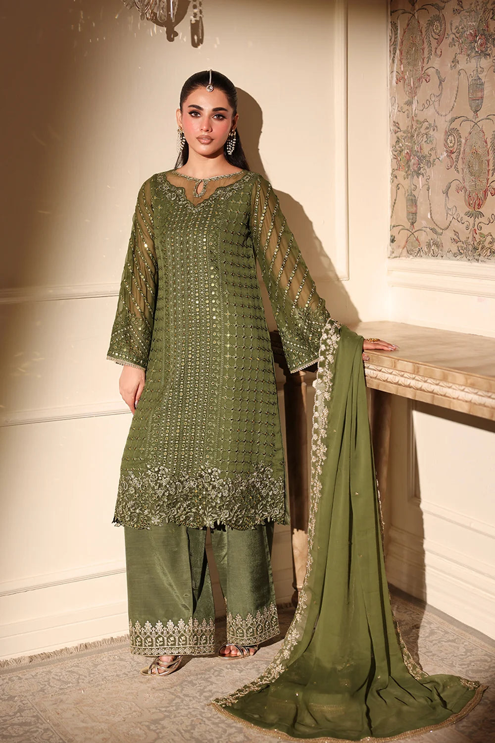 Azure Moss Glow Ensembles unstitched Festive 25'