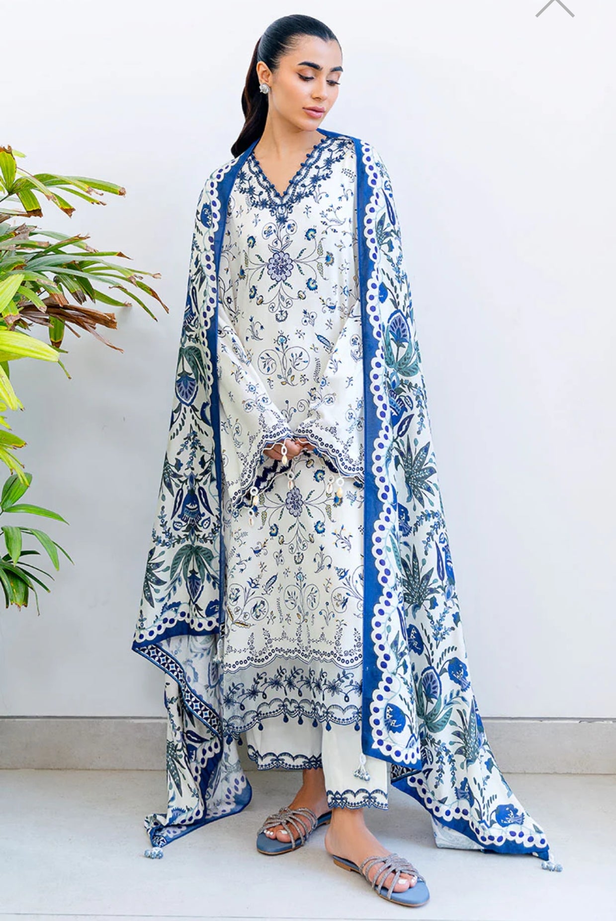 CROSS STITCH IVORY ORCHID-3PC COTTON SATIN READY TO WEAR