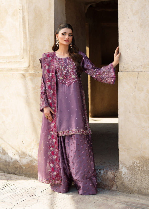Haseens official Purple Ready to wear Chiffon Collection
