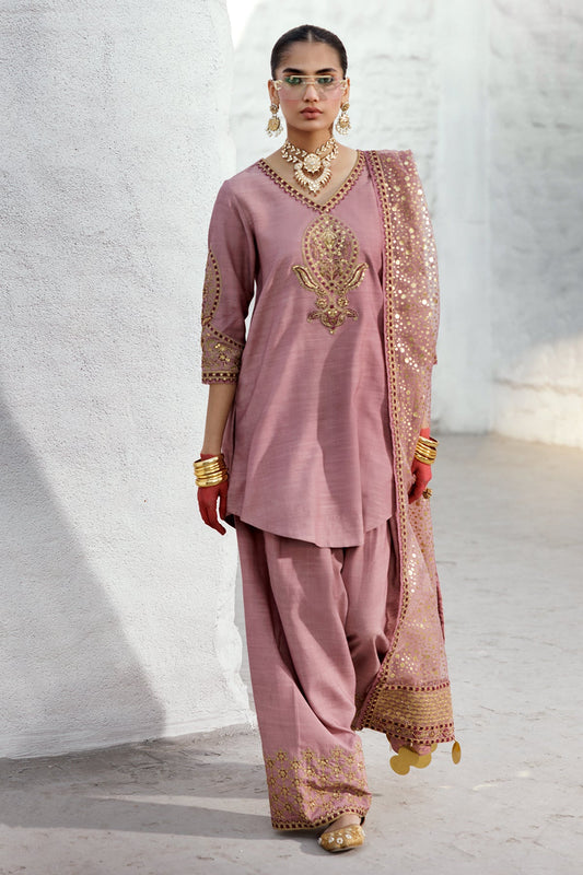 Charizma CMA-5-018 3-PC Embroidered Raw-Silk Suit