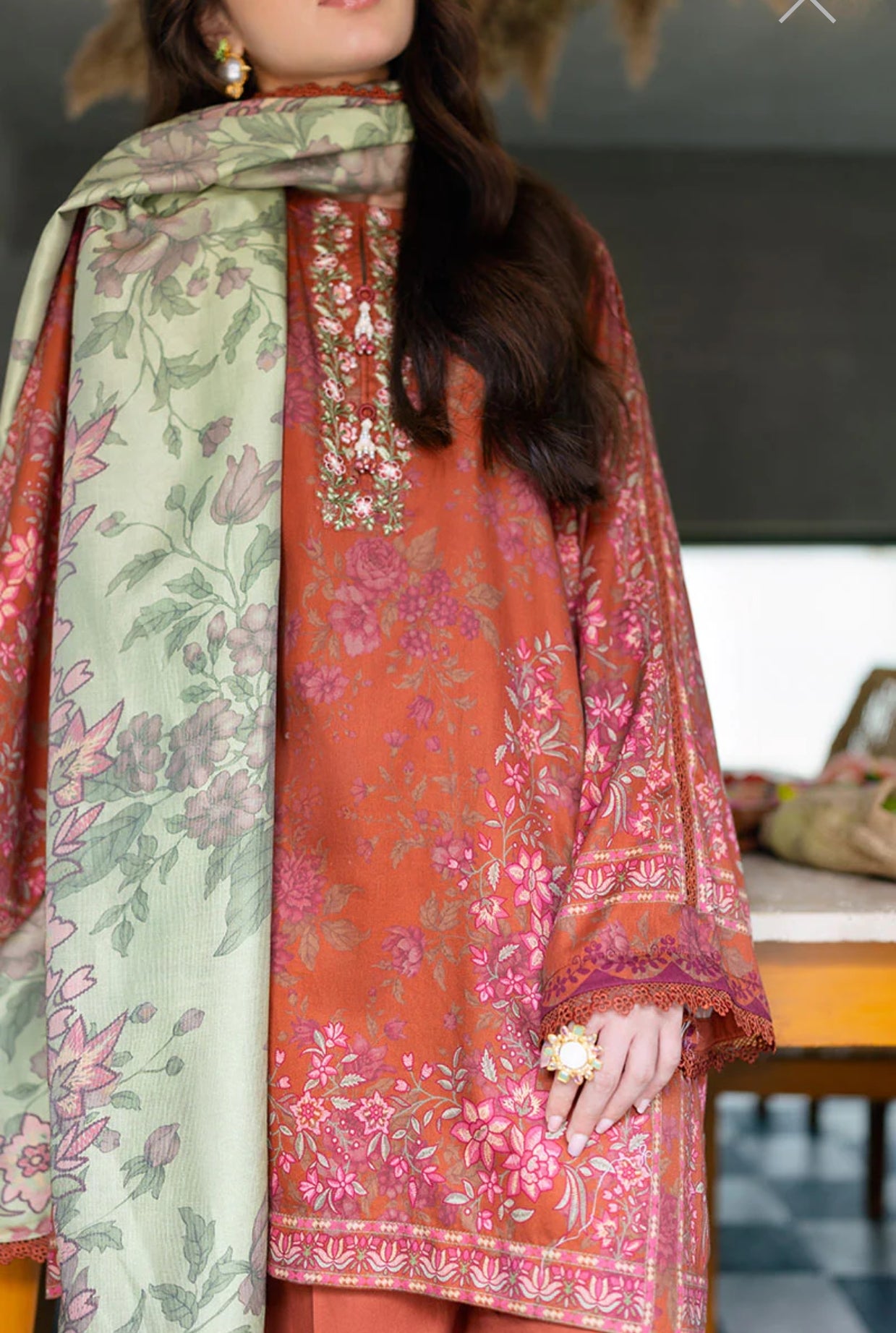 CROSS STITCH AUTUMN GLAZE-3PC COTTON SATIN READY TO WEAR