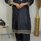 Amna Khurram SAIMA B AS SEP 04 Black Ready to wear Silk