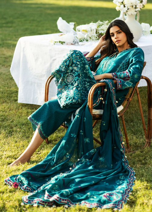 Sadaf Fawad Khan D08-B KOI Siraa Embroidered Lawn Unstitched 3Pc Suit