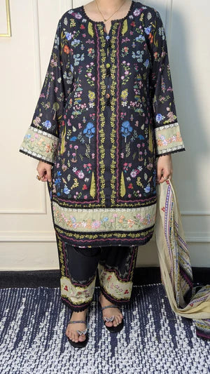 Qalamkar EM-09 (B) PAIGE Qprints ii (unstitched)