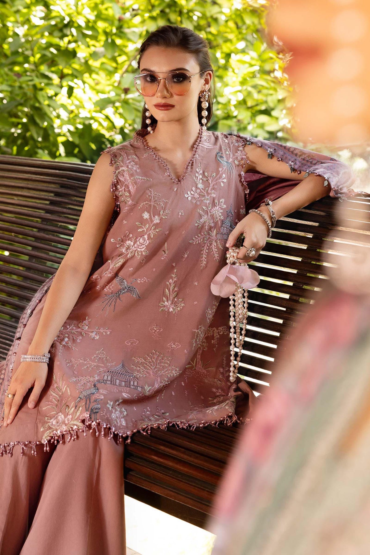Maria b Mprints 1A Unstitched Embroidered Twill Linen 25'