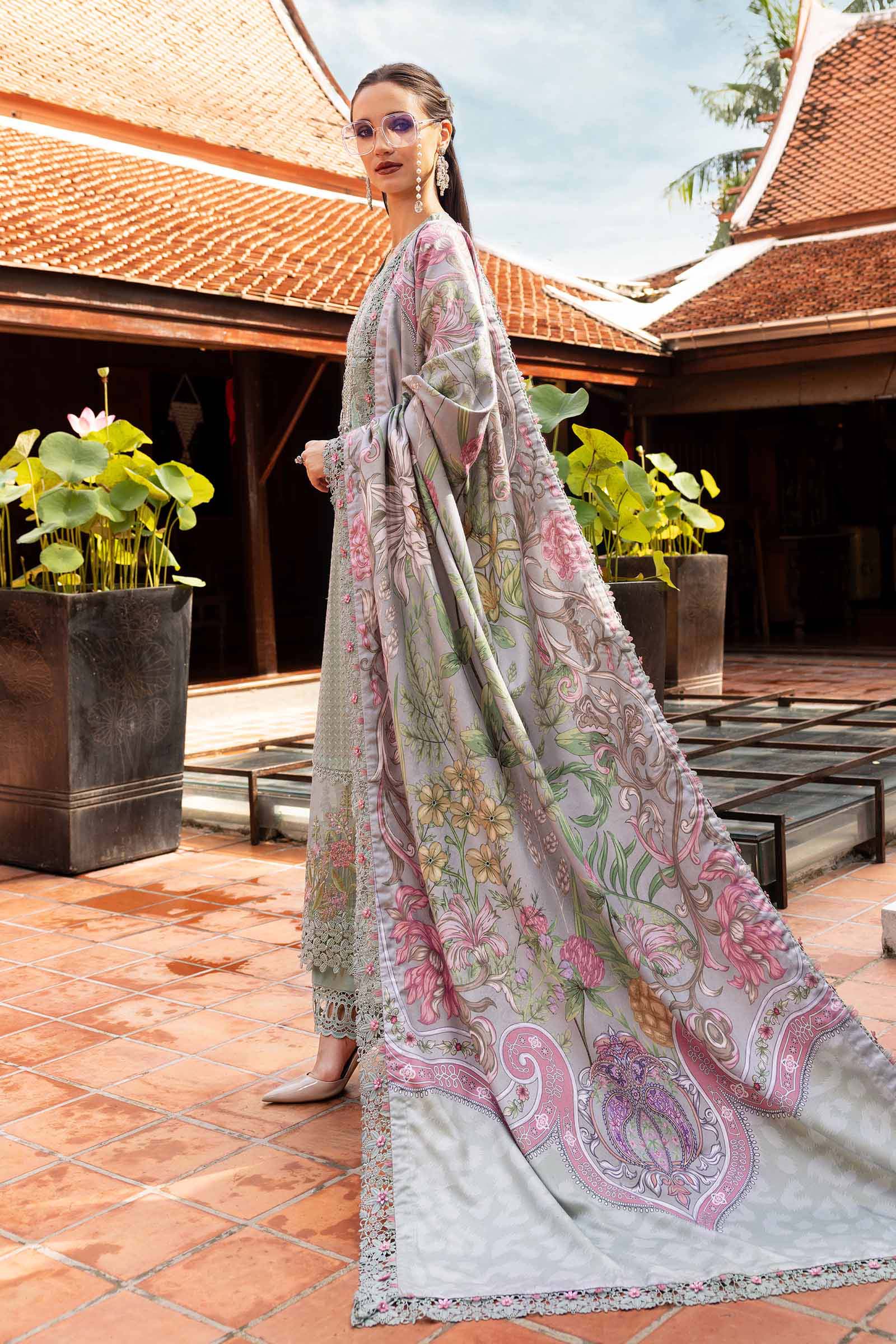 Maria b Mprints 2A Unstitched Embroidered Twill Linen 25'