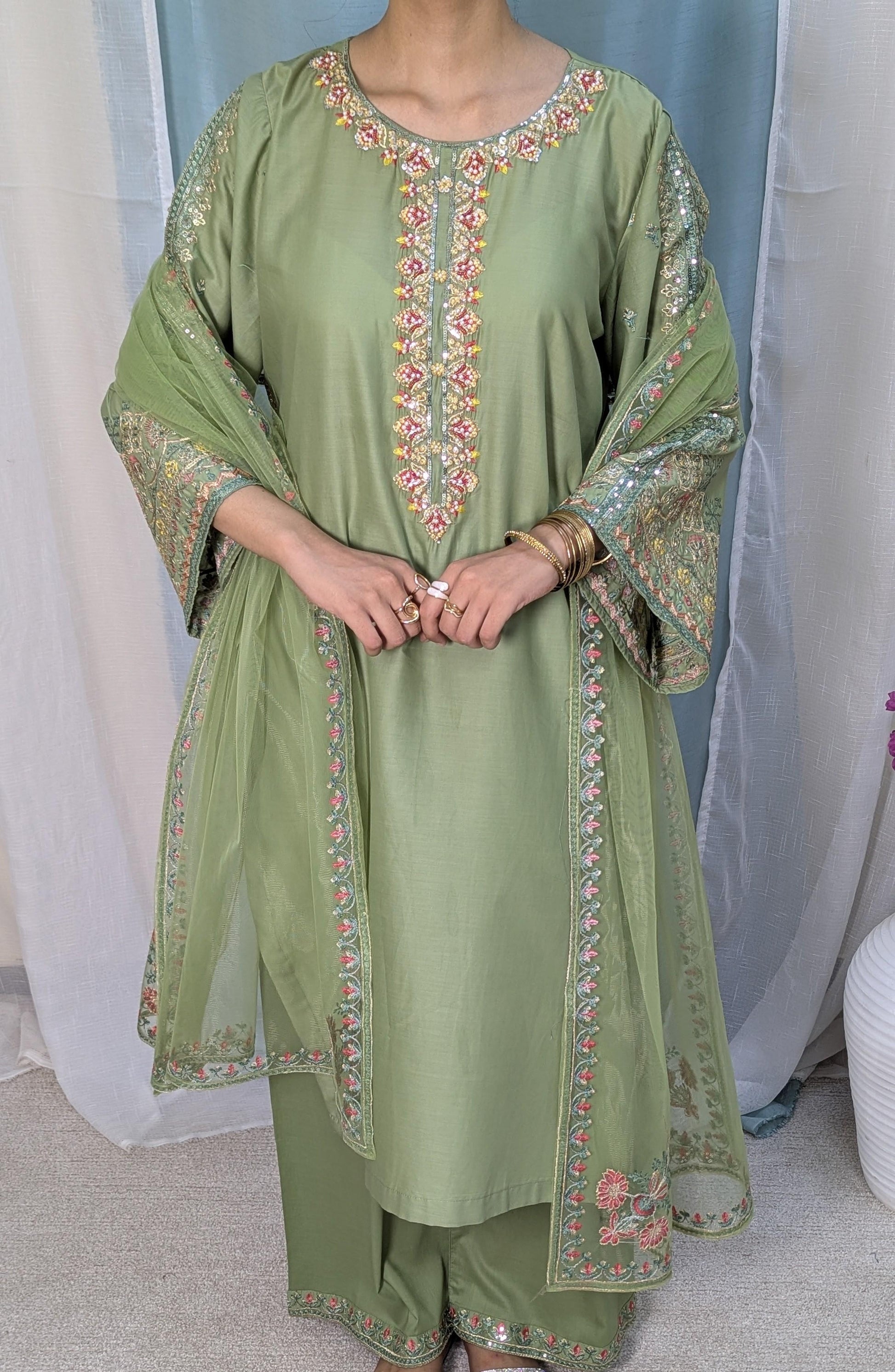 Amna Khurram Saima-Aug1 Green Ready to wear
