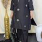 Amna Khurram Black Zimal-nov#17 3pc Raw Silk Ready to wear
