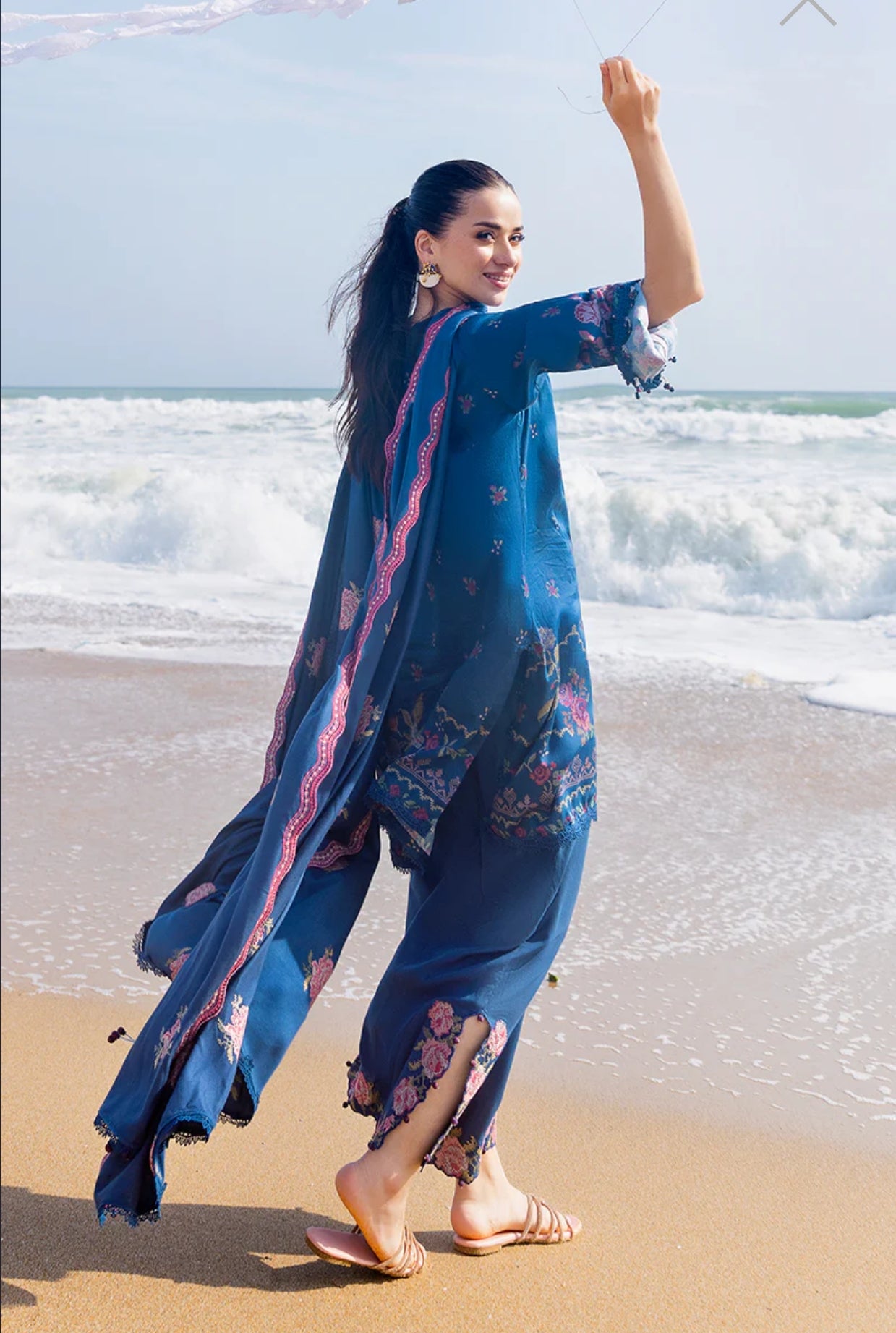 CROSS STITCH INK BLOOM-3PC COTTON SATIN READY TO WEAR