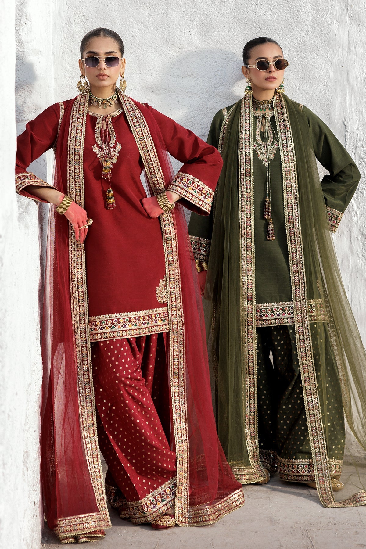 Charizma CMA-5-019 3-PC Embroidered Raw-Silk Suit