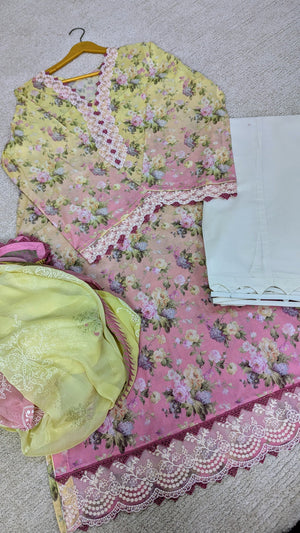 Qalamkar EM-08 (A) SIERRA Qprints ii (Unstitched)