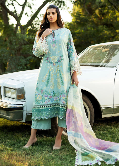 Sadaf Fawad Khan D03-A MID SUMMER EVENING Siraa Embroidered Lawn Unstitched 3Pc Suit