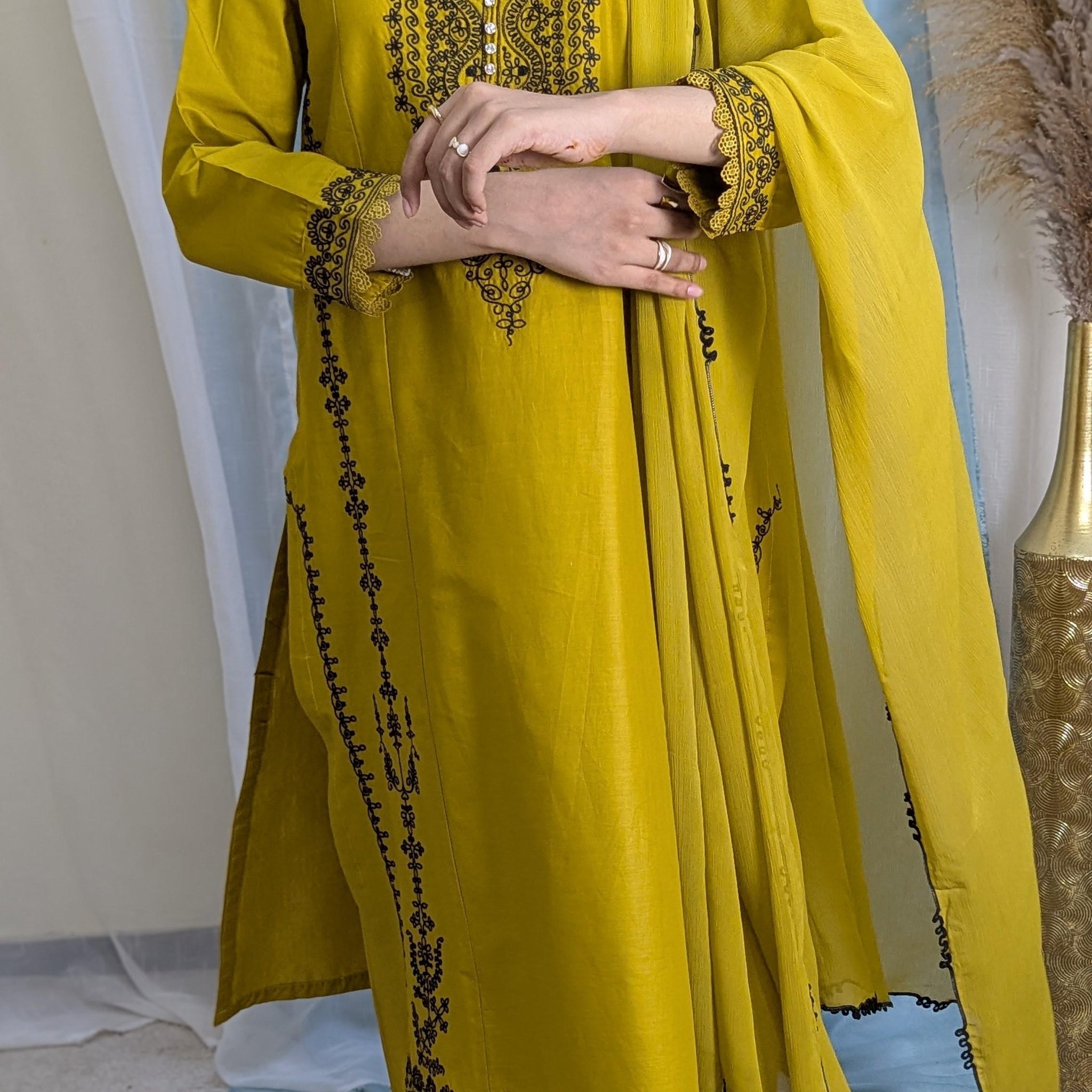 Amna Khurram Zimal-Aug6 Yellow Ready to wear