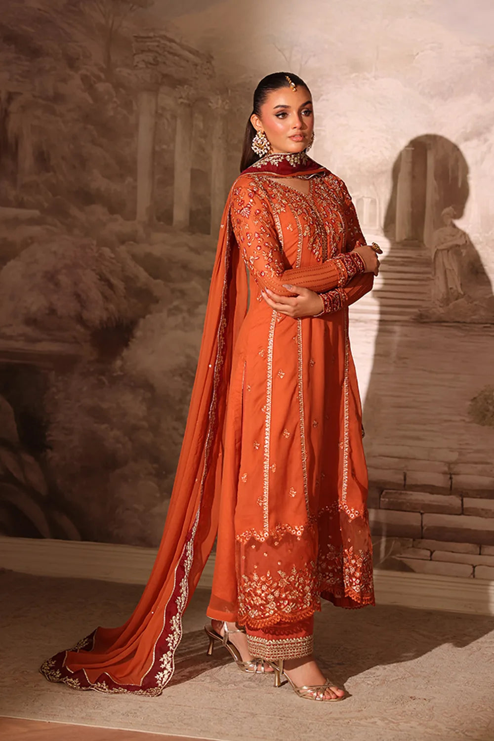 Azure Amber Rust Ensembles unstitched Festive 25'