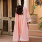 Jeem 3 PIECE EMBROIDERED PINK OPAL LAWN 25'