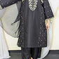 Amna Khurram Black Zimal-nov#7 3pc Raw Silk Ready to wear