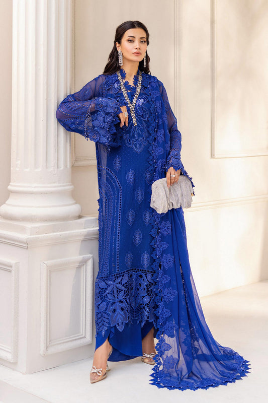 Maria B MPC-25-103 3 Piece Unstitched Embroidered Chiffon Suit
