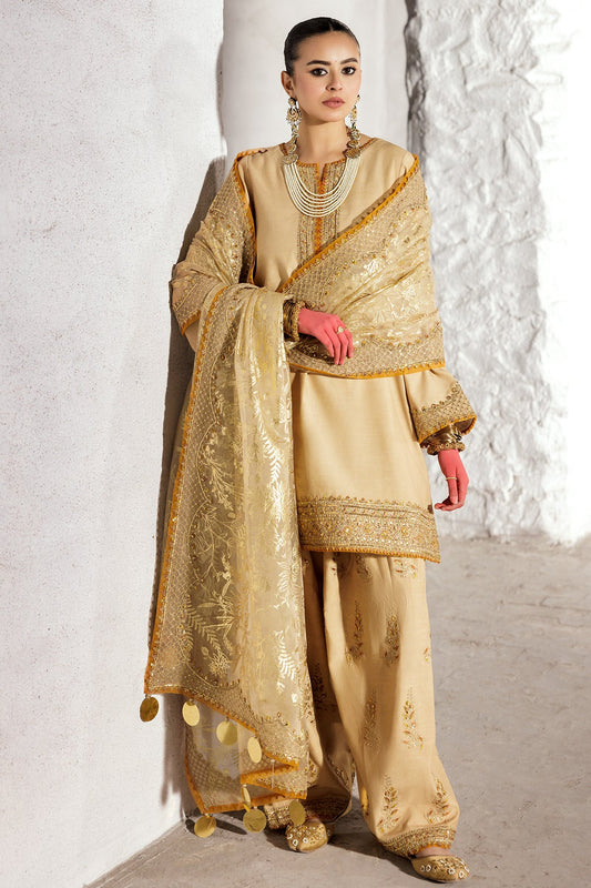 Charizma CMA-5-016 3-PC Embroidered Raw-Silk Suit