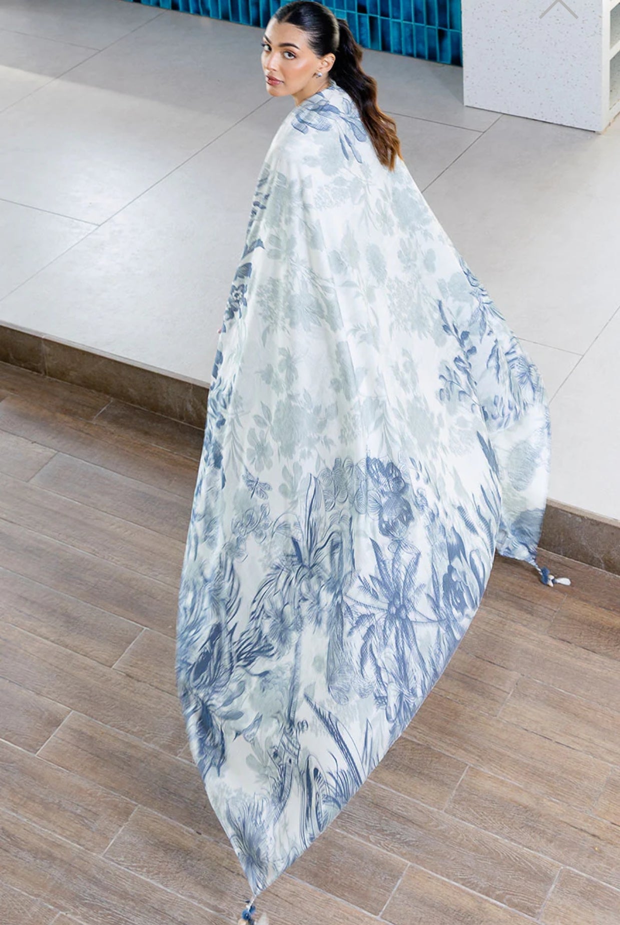 CROSS STITCH WHIMSICAL TEAL-3PC COTTON SATIN READY TO WEAR