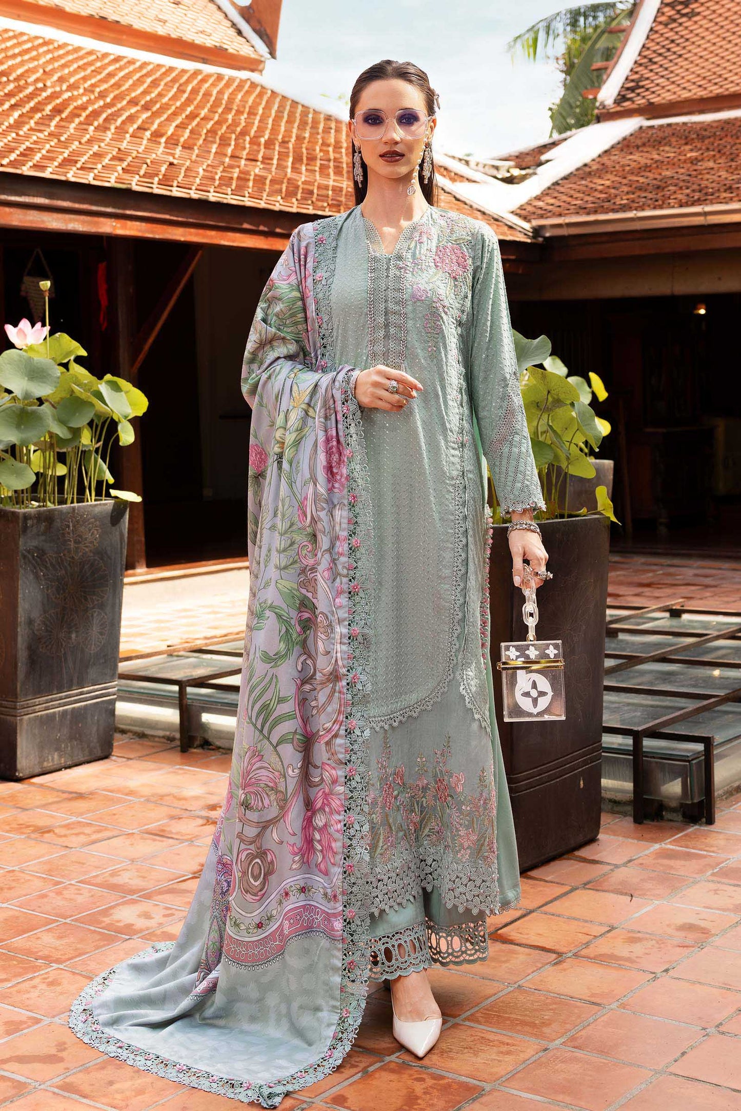 Maria b Mprints 2A Unstitched Embroidered Twill Linen 25'