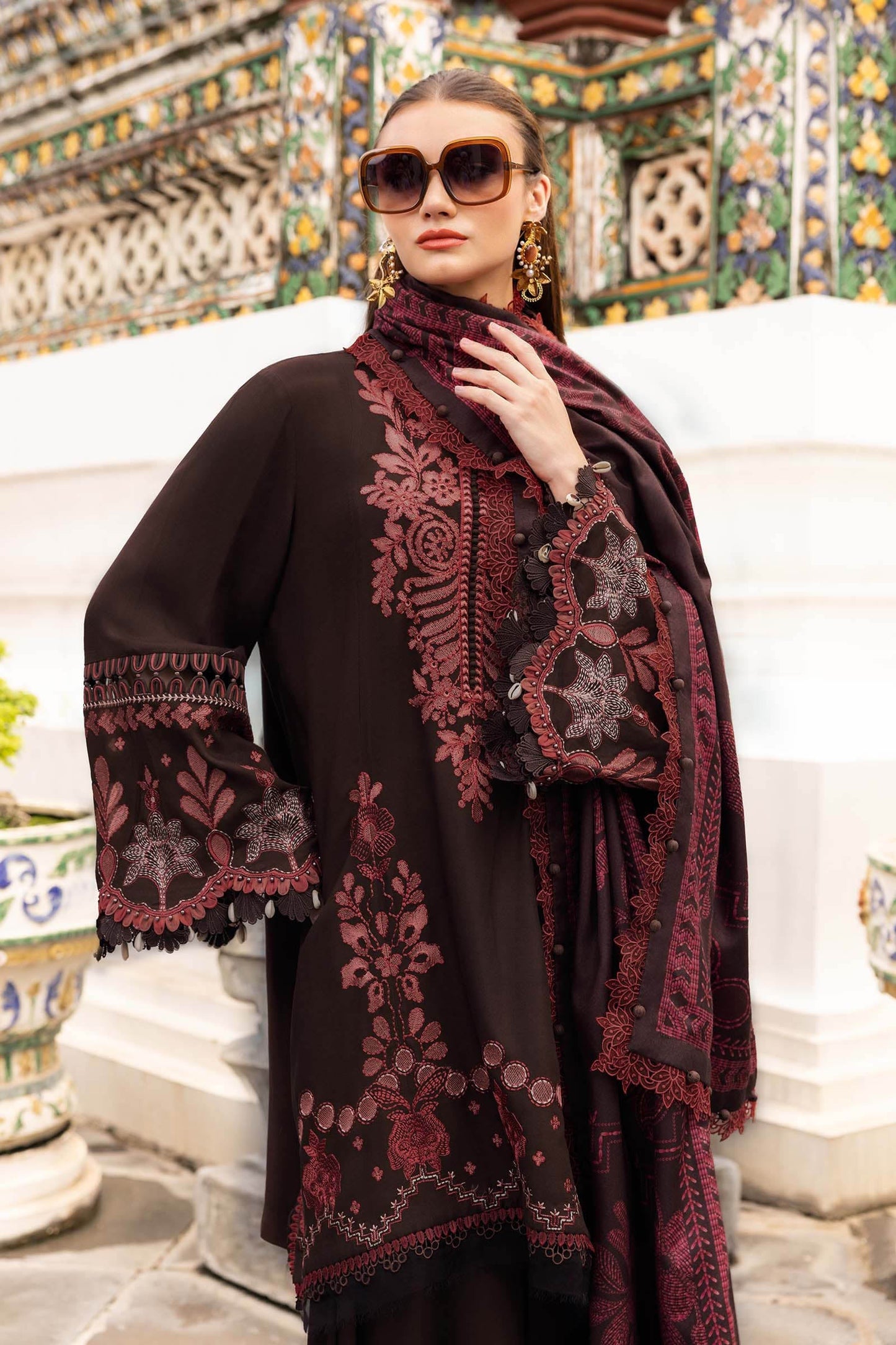 Maria b Mprints 4A Unstitched Embroidered Twill Linen 25'