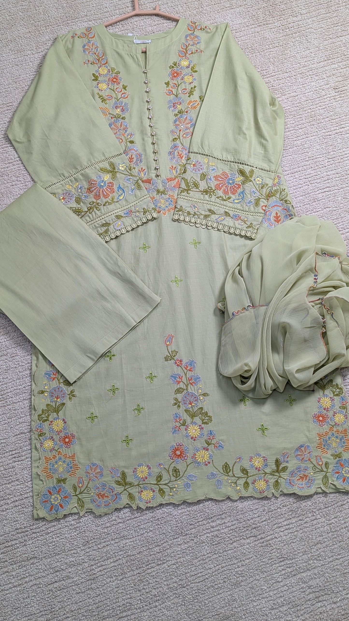 Amna Khurram Zimal-Aug7 Green Ready to wear
