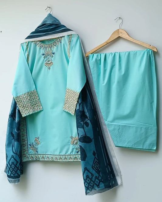 Amna Khurram Jugnu 1D 3pc Farshi Shalwar Ready to wear