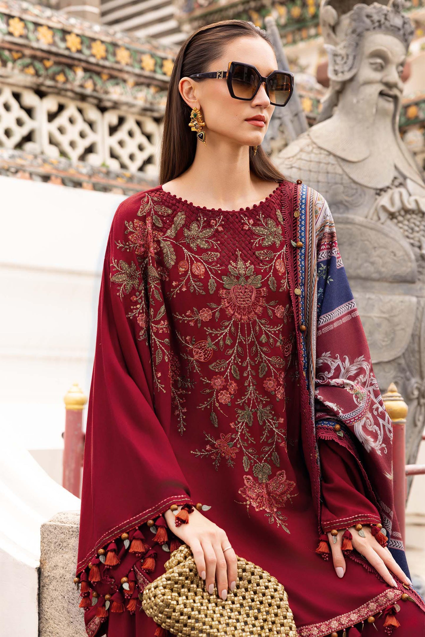 Maria b Mprints 5A Unstitched Embroidered Twill Linen 25'