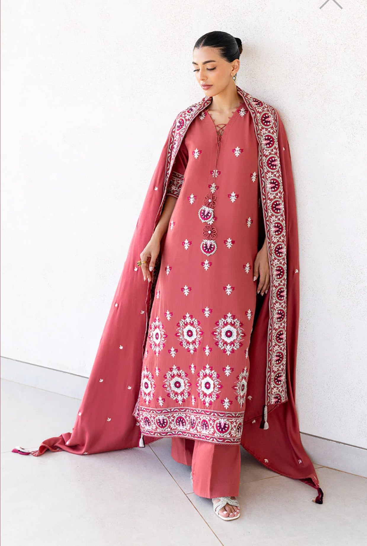 CROSS STITCH DUSTY SUNSET-3PC COTTON SATIN READY TO WEAR