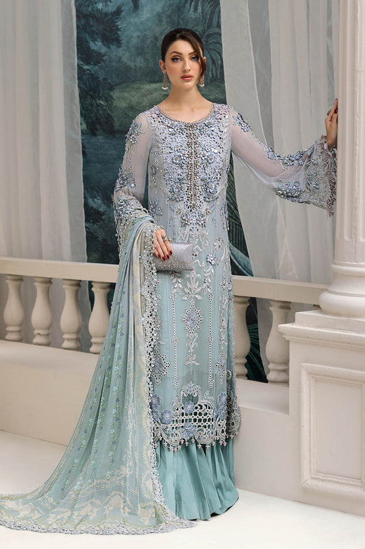 Maria B MPC-25-108 3 Piece Unstitched Embroidered Chiffon Suit