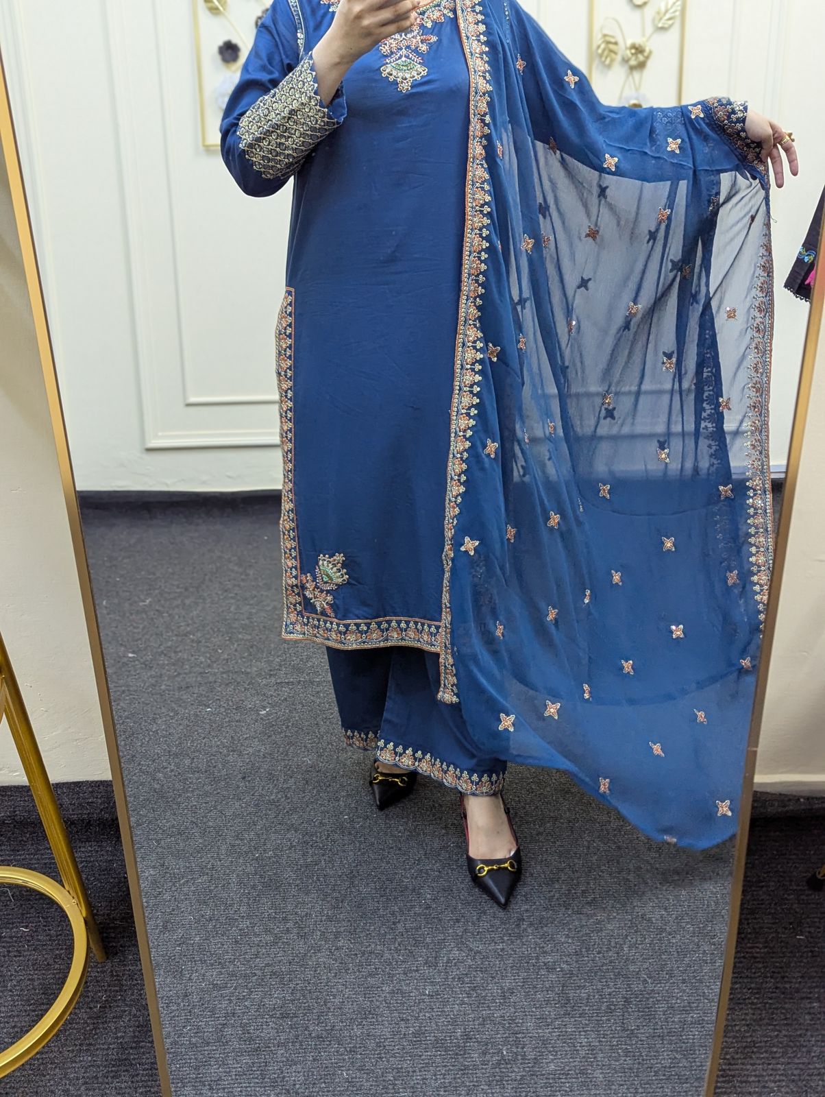 Amna Khurram Blue 3pc ready to wear collection