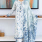 CROSS STITCH WHIMSICAL TEAL-3PC COTTON SATIN READY TO WEAR