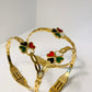 Four-Heart Clover Enamel Bangle