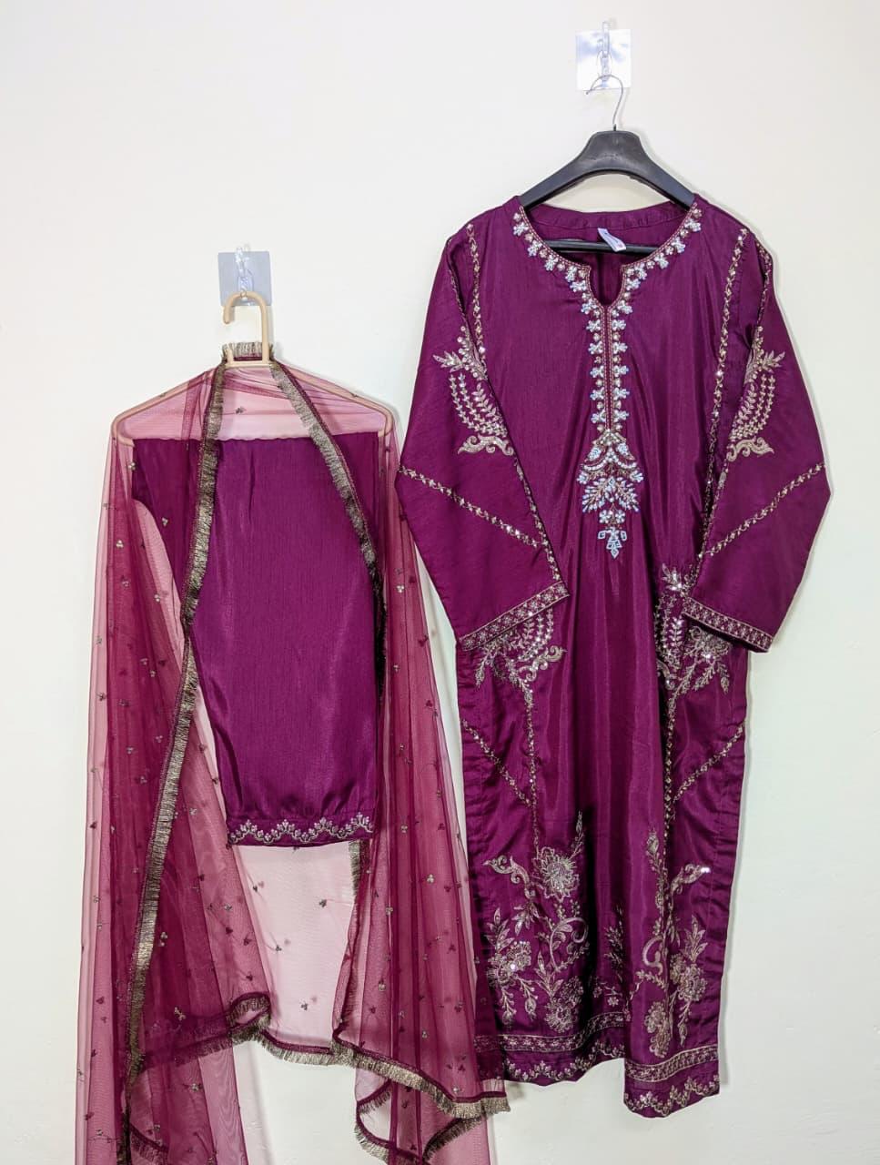 Amna Khurram SAIMA B AS SEP 03 Pink Ready to wear Silk