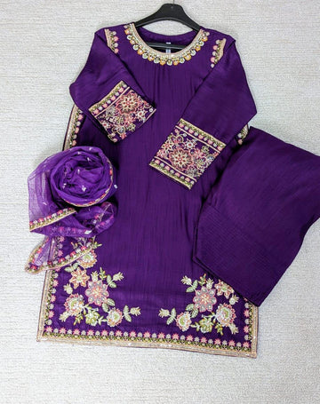 Amna Khurram SAIMA B AS SEP 02 Purple Ready to wear Silk