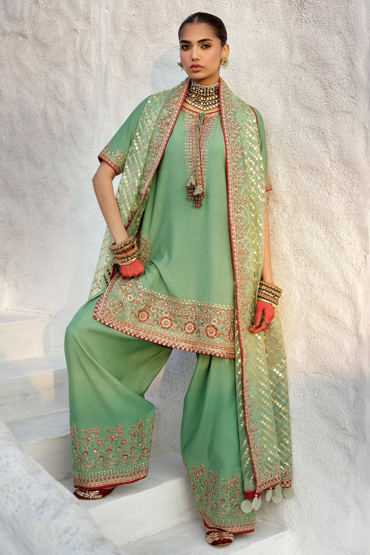 Charizma CMA-5-017 3-PC Embroidered Raw-Silk Suit