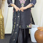 Amna Khurram Black Zimal-nov#19 3pc Raw Silk Ready to wear