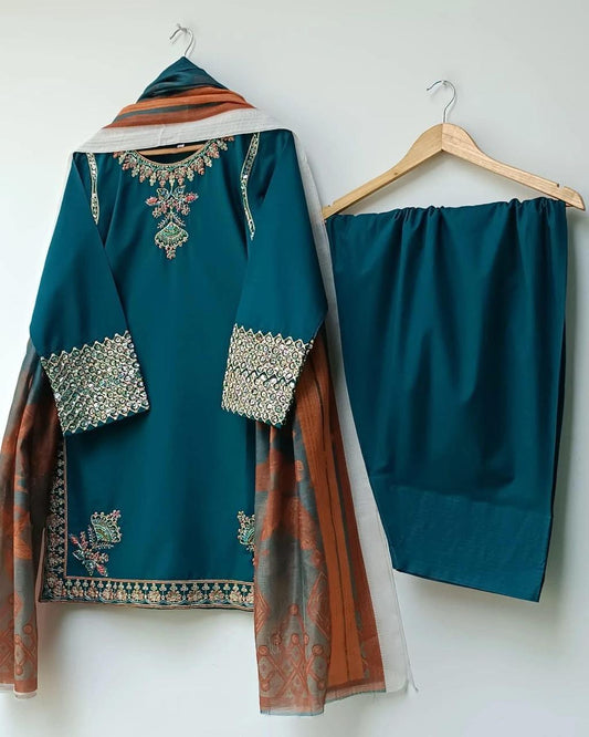 Amna Khurram Jugnu 1E 3pc Farshi Shalwar Ready to wear