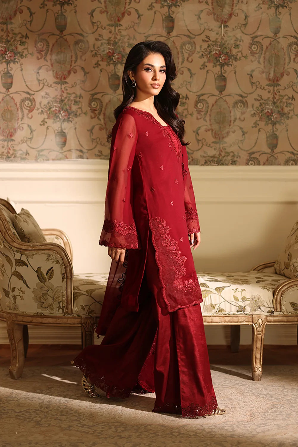 Azure Cherry Veil Ensembles unstitched Festive 25'