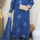 Amna Khurram Blue Zimal-nov#22 3pc Raw Silk Ready to wear