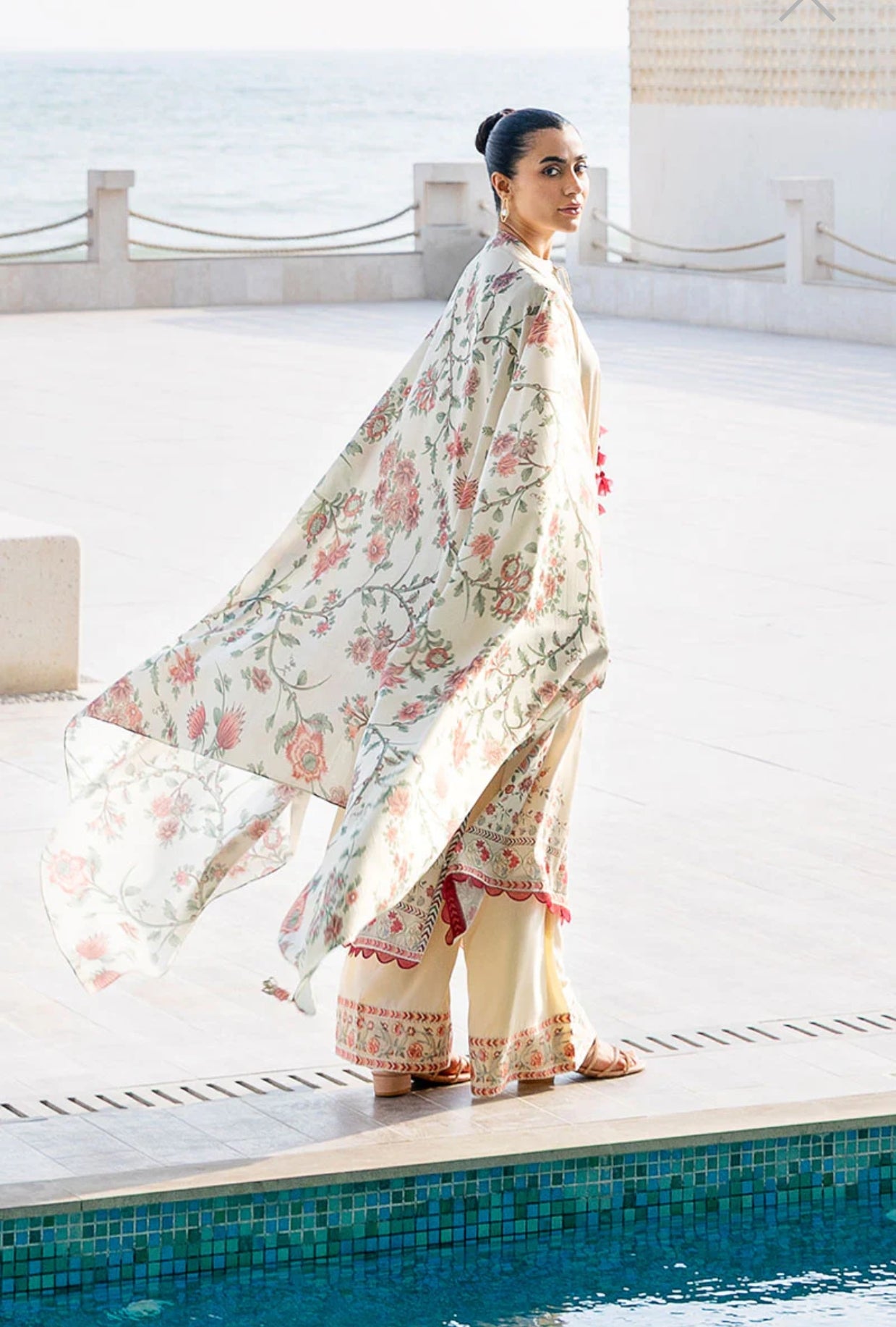 CROSS STITCH PETAL SAND-3PC COTTON SATIN READY TO WEAR